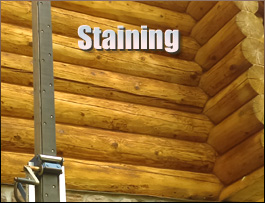  Townsville, North Carolina Log Home Staining